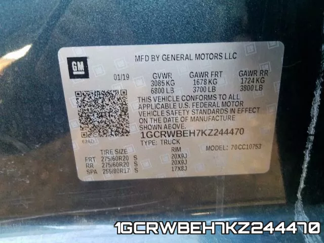 1GCRWBEH7KZ244470 фото 2