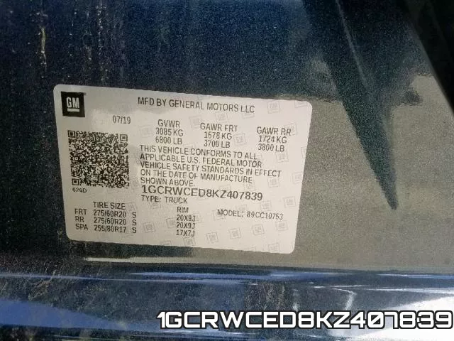 1GCRWCED8KZ407839 фото 2