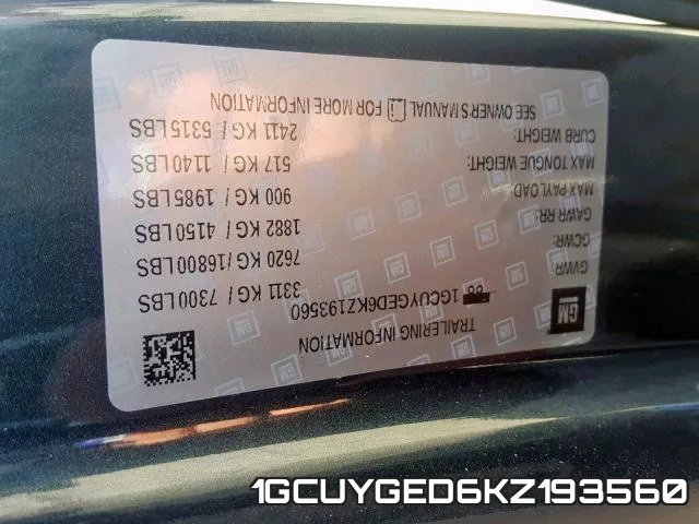 1GCUYGED6KZ193560 фото 2