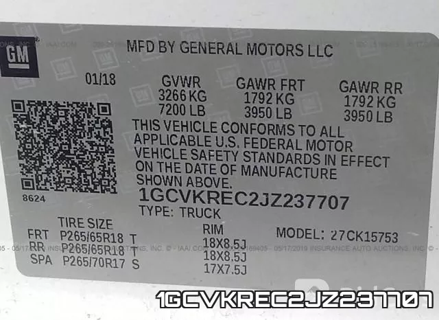 1GCVKREC2JZ237707 фото 10