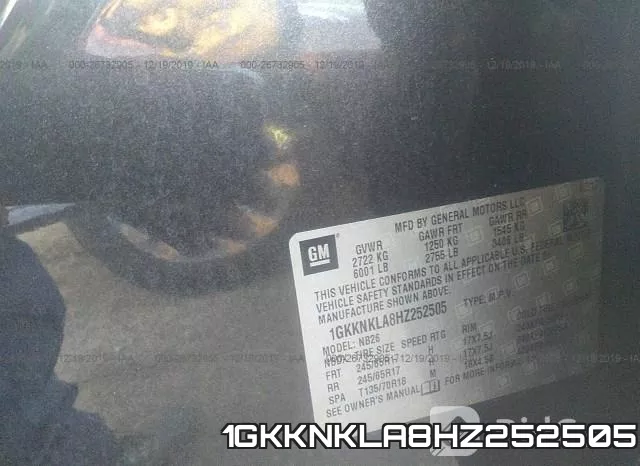 1GKKNKLA8HZ252505 фото 10
