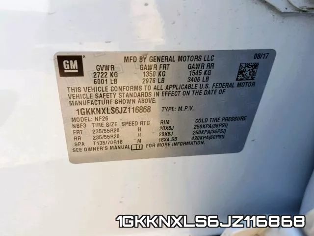 1GKKNXLS6JZ116868 фото 2
