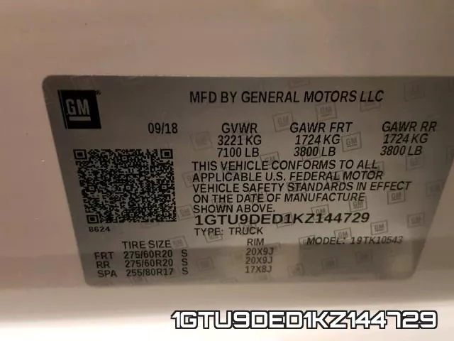 1GTU9DED1KZ144729 фото 2