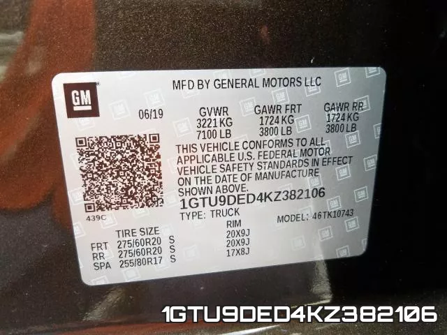 1GTU9DED4KZ382106 фото 2