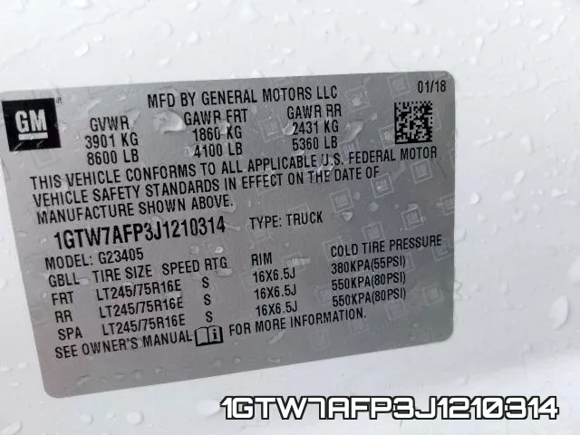 1GTW7AFP3J1210314 фото 2