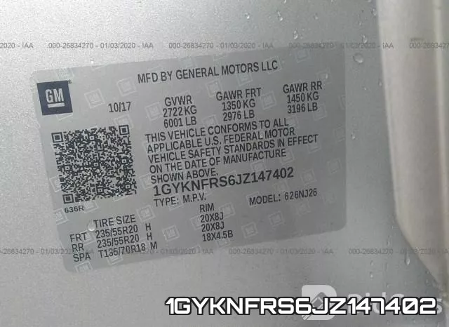 1GYKNFRS6JZ147402 фото 10