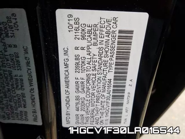 1HGCV1F30LA016544 фото 2