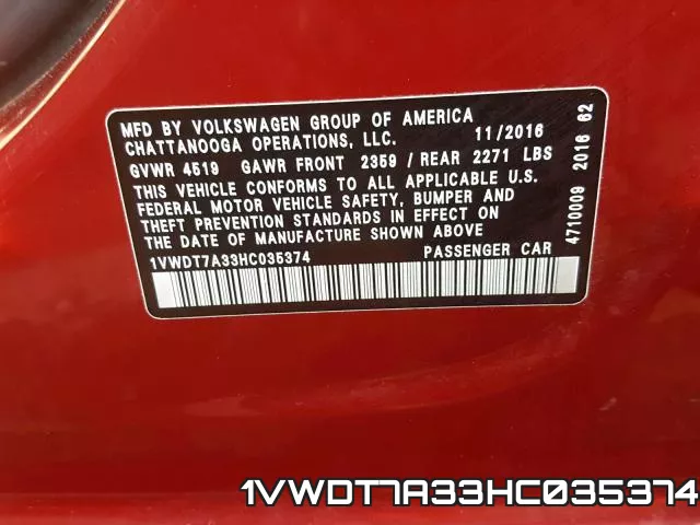 1VWDT7A33HC035374 фото 2