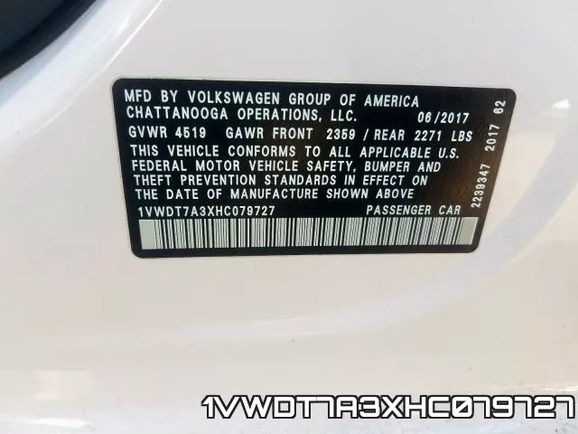 1VWDT7A3XHC079727 фото 2