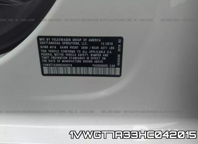 1VWGT7A33HC042015 фото 10