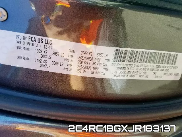 2C4RC1BGXJR183137 фото 2