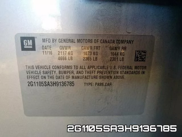 2G1105SA3H9136785 фото 2