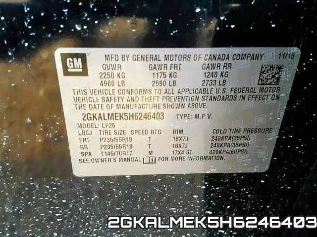 2GKALMEK5H6246403 фото 2