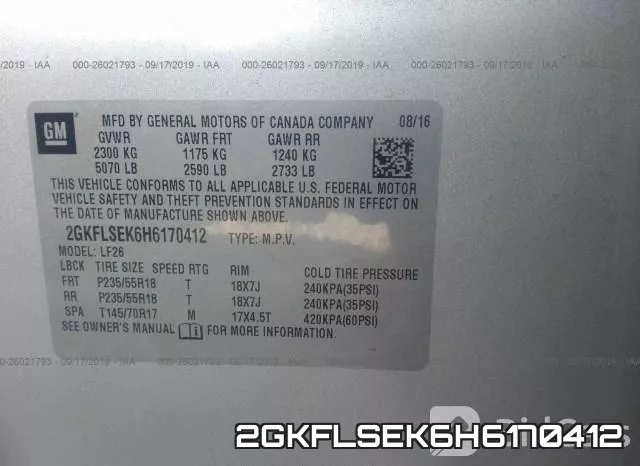 2GKFLSEK6H6170412 фото 10