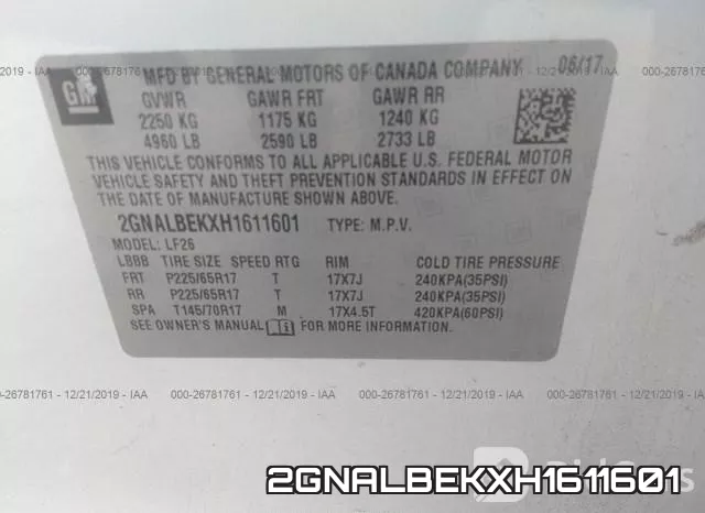 2GNALBEKXH1611601 фото 10