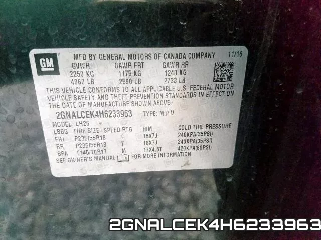 2GNALCEK4H6233963 фото 2