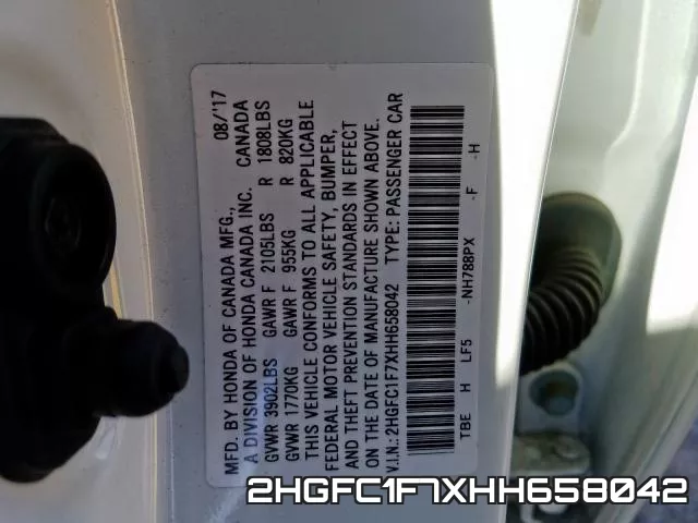 2HGFC1F7XHH658042 фото 2