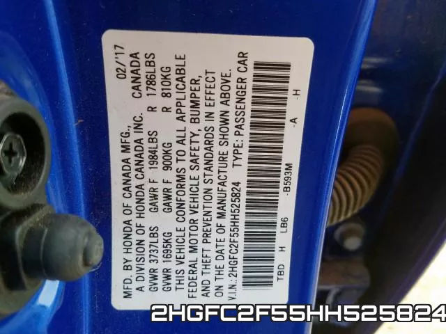 2HGFC2F55HH525824 фото 2