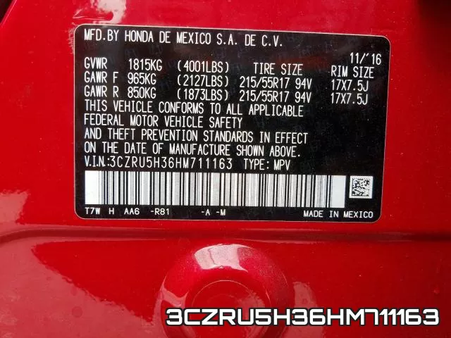 3CZRU5H36HM711163 фото 2