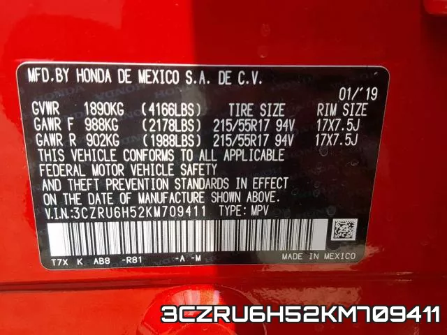 3CZRU6H52KM709411 фото 2