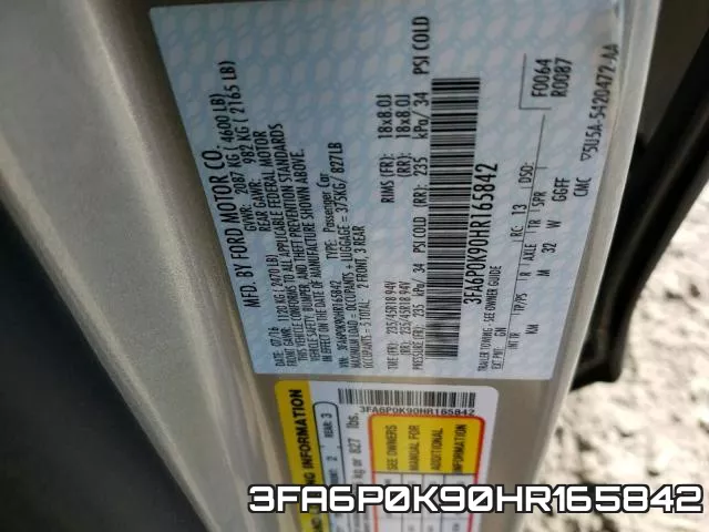 3FA6P0K90HR165842 фото 2