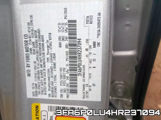 3FA6P0LU4HR237094 фото 2