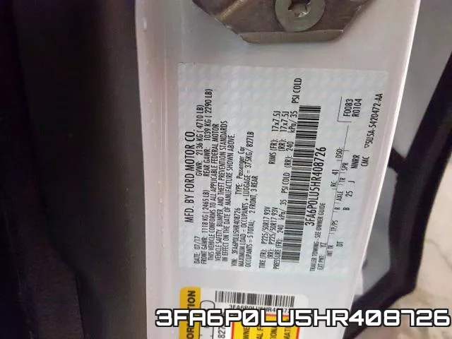 3FA6P0LU5HR408726 фото 2