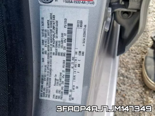 3FADP4AJ7JM147349 фото 2