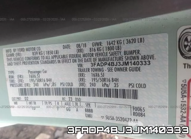 3FADP4BJ3JM140333 фото 10