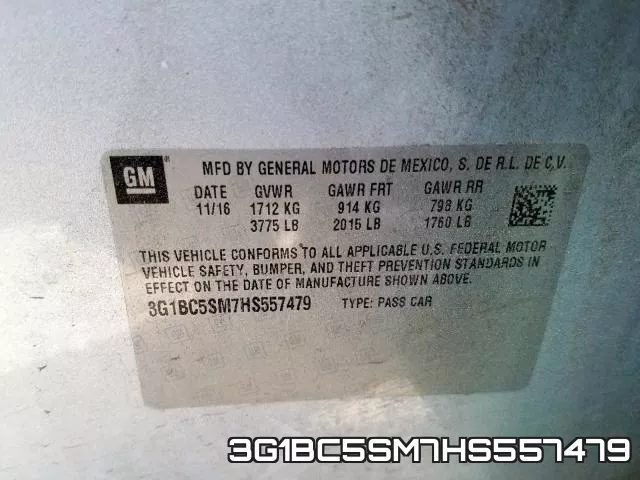 3G1BC5SM7HS557479 фото 2