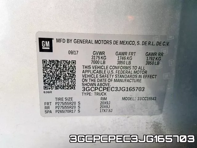 3GCPCPEC3JG165703 фото 2