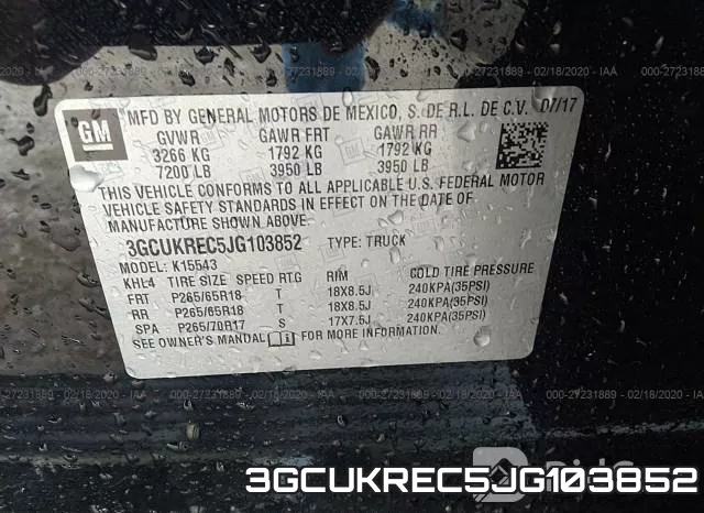 3GCUKREC5JG103852 фото 10