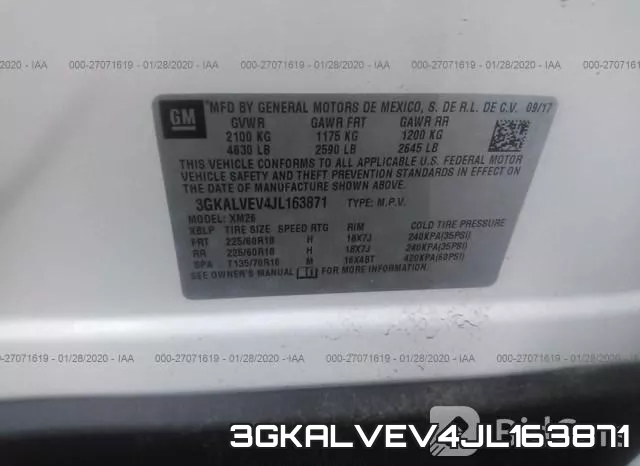 3GKALVEV4JL163871 фото 10