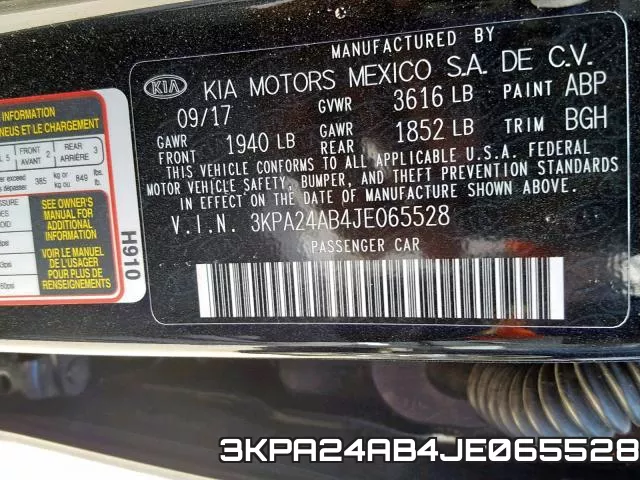 3KPA24AB4JE065528 фото 2