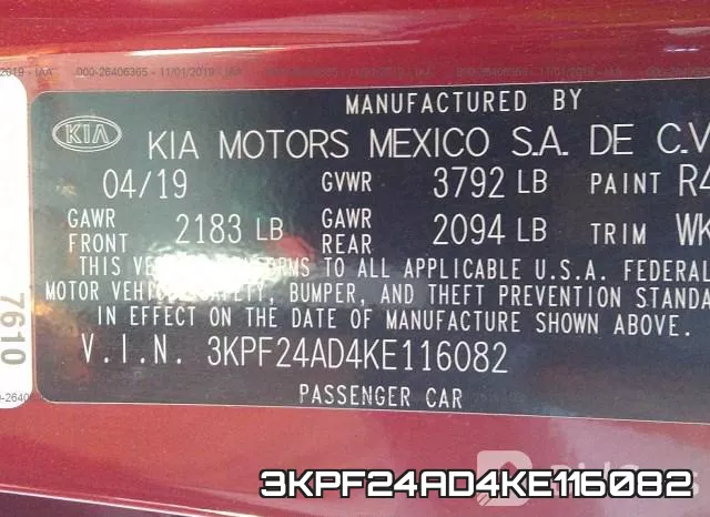 3KPF24AD4KE116082 фото 10