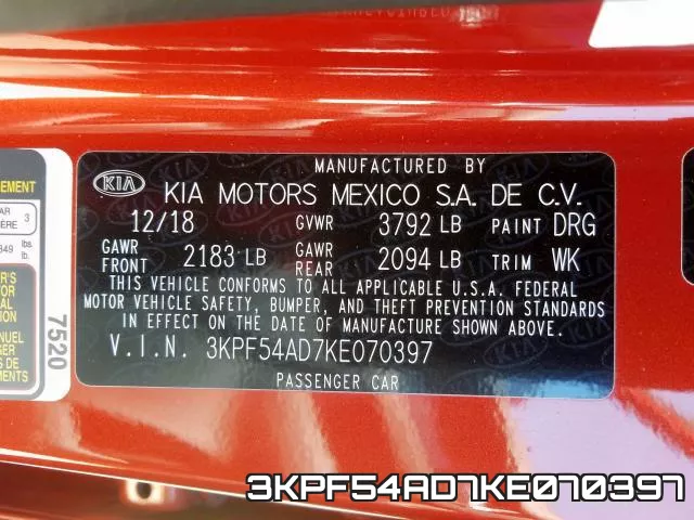 3KPF54AD7KE070397 фото 2