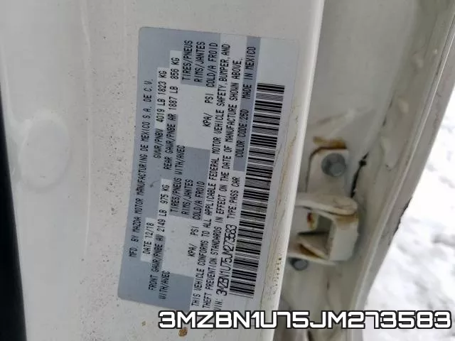 3MZBN1U75JM273583 фото 2