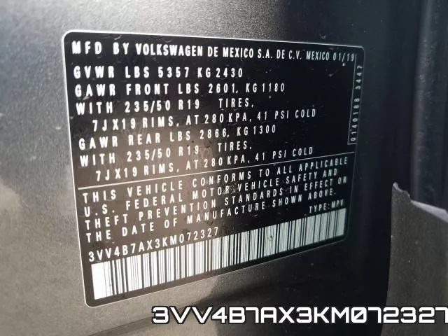 3VV4B7AX3KM072327 фото 2