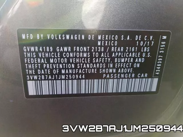 3VW2B7AJ1JM250944 фото 2