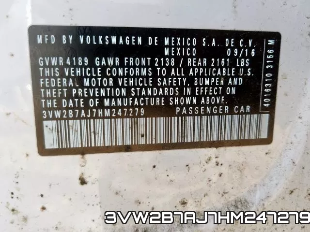 3VW2B7AJ7HM247279 фото 2
