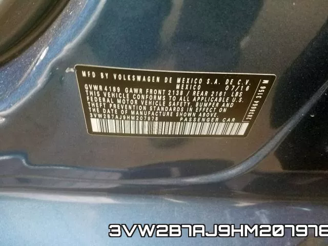 3VW2B7AJ9HM207978 фото 2