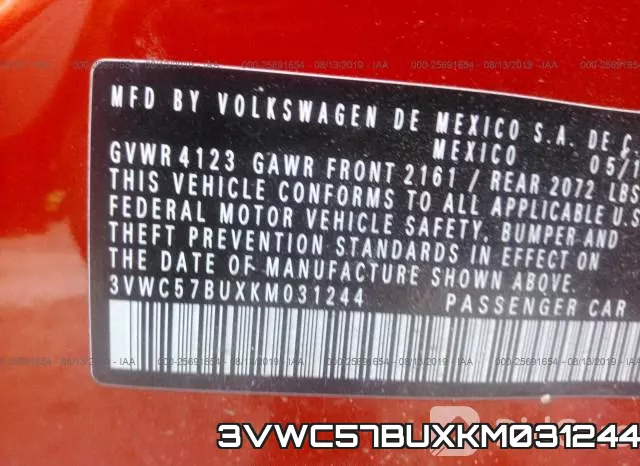 3VWC57BUXKM031244 фото 10