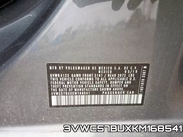 3VWC57BUXKM168541 фото 2