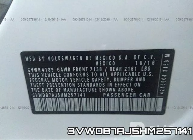 3VWDB7AJ5HM257141 фото 10