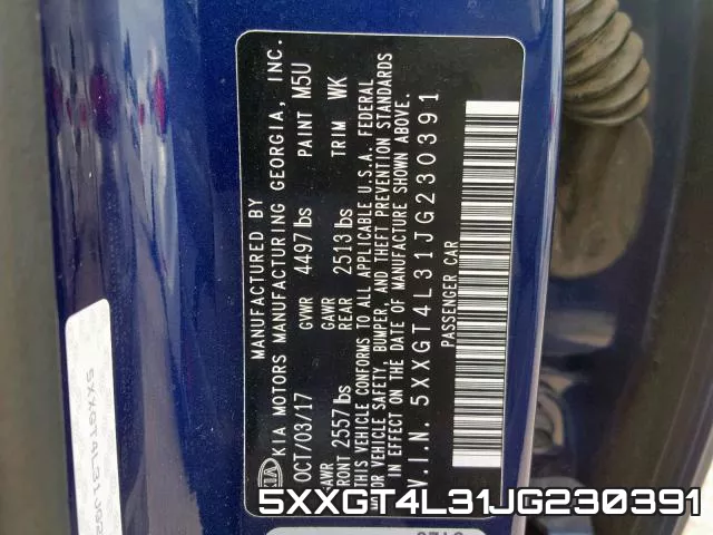 5XXGT4L31JG230391 фото 2
