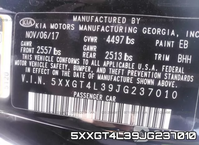 5XXGT4L39JG237010 фото 10