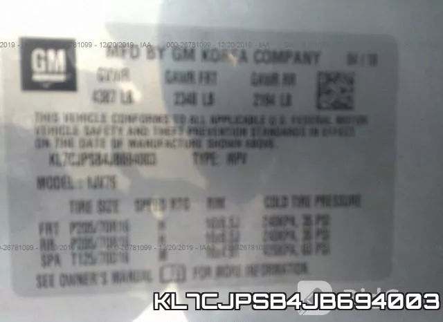 KL7CJPSB4JB694003 фото 10