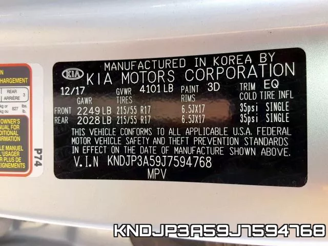 KNDJP3A59J7594768 фото 2