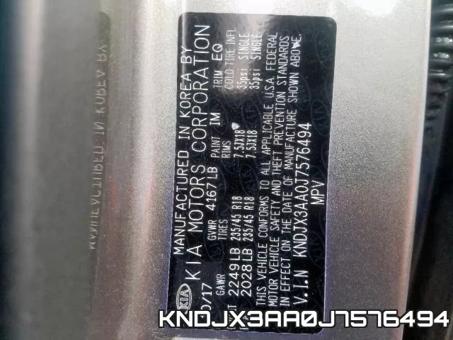 KNDJX3AA0J7576494 фото 2