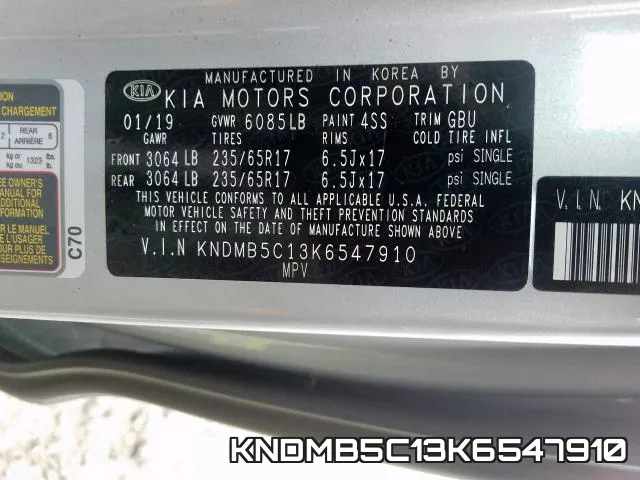 KNDMB5C13K6547910 фото 2